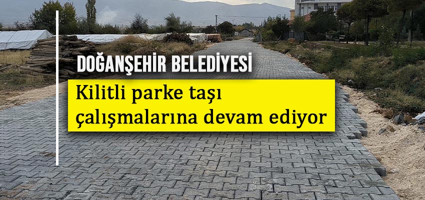 Doğanşehir Belediyesi Kilitli Parke Taşı Çalışmalarına Devam Ediyor